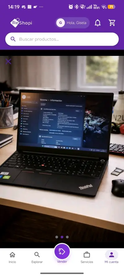Laptop Lenovo ThinkPad E15 usada - miniatura 2