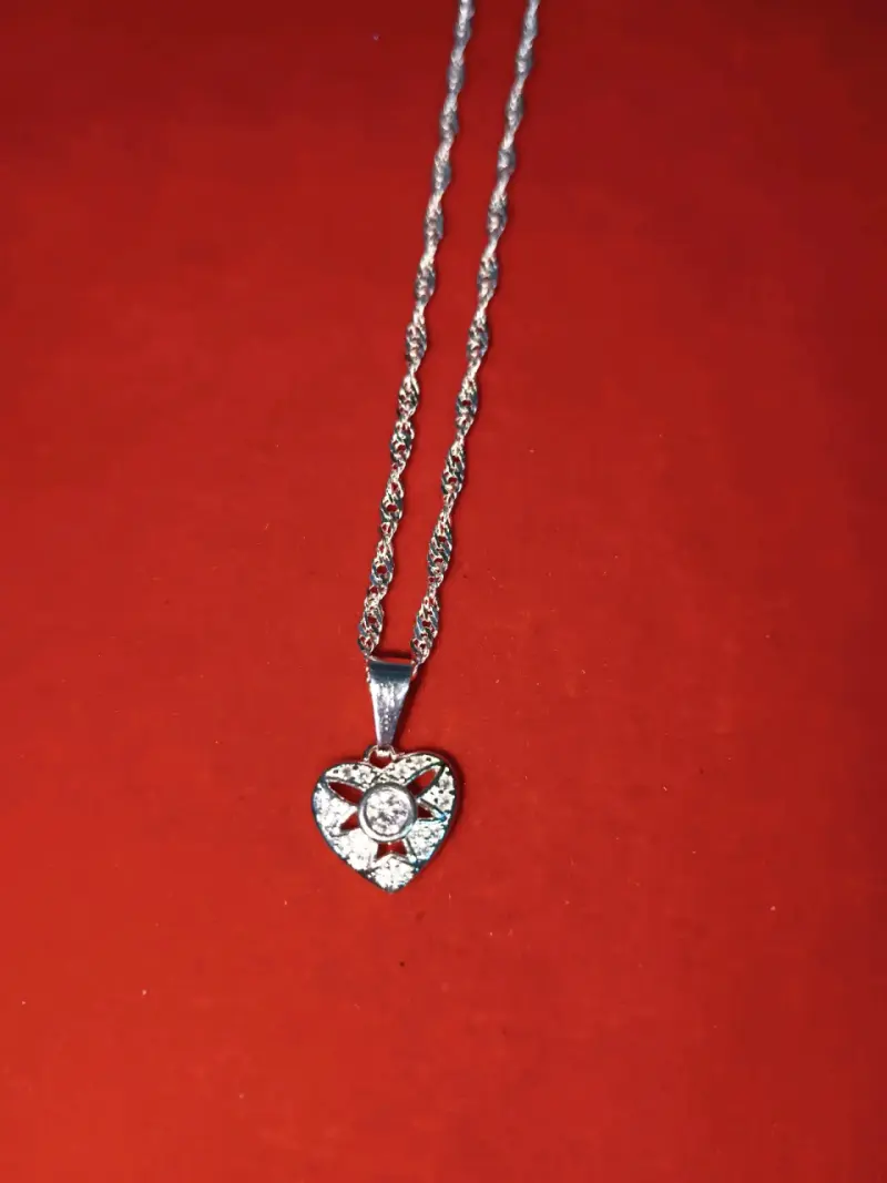 Collar de plata 925, nacional,con corazón - 1