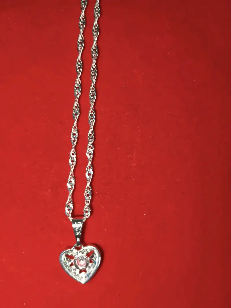 Collar de plata 925, nacional,con corazón - 2