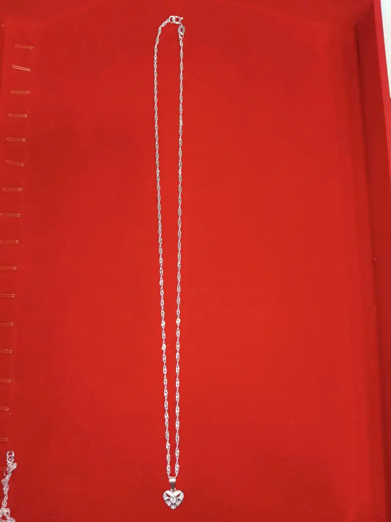 Collar de plata 925, nacional,con corazón - 3