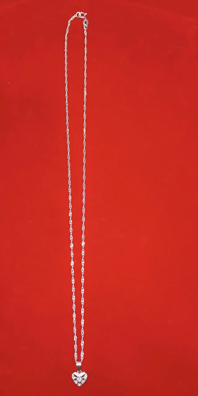 Collar de plata 925, nacional,con corazón - 4