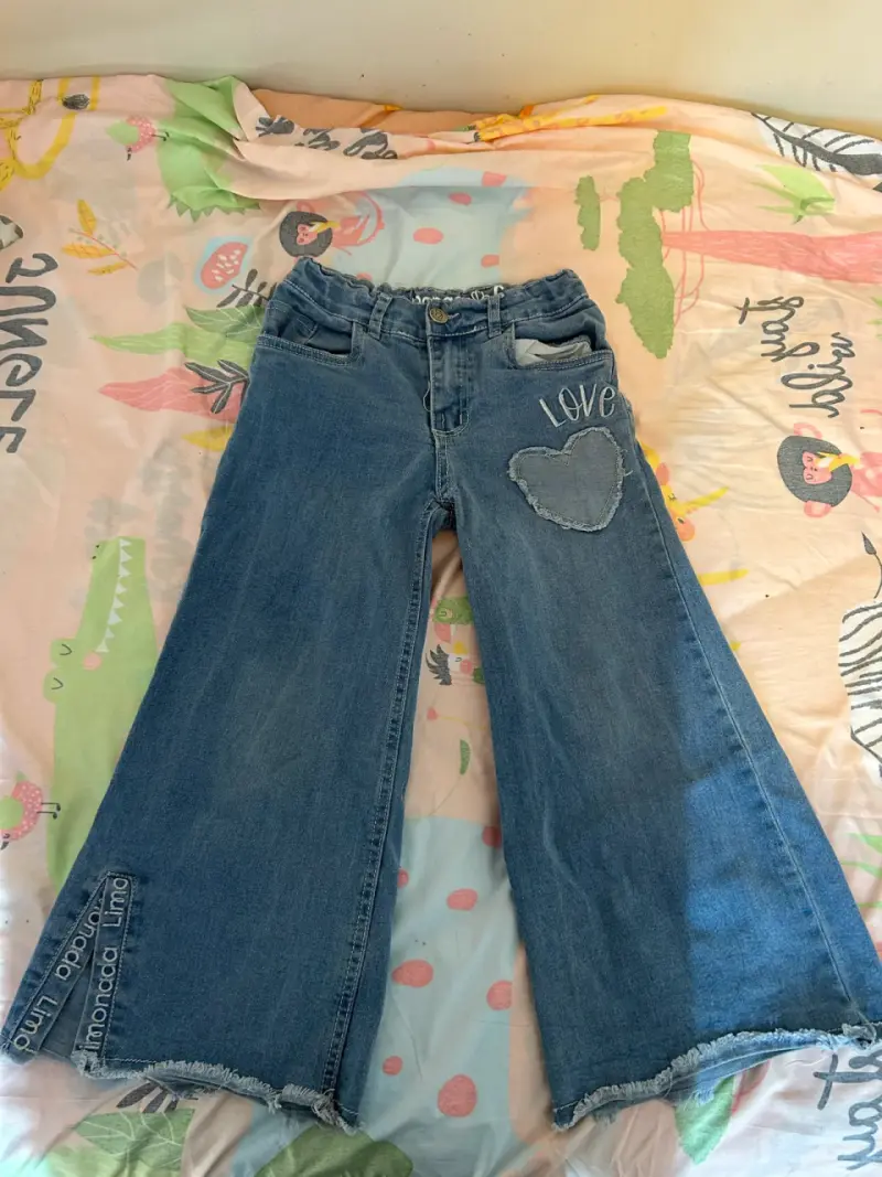 Jeans anchos con parches talla 6 - 1