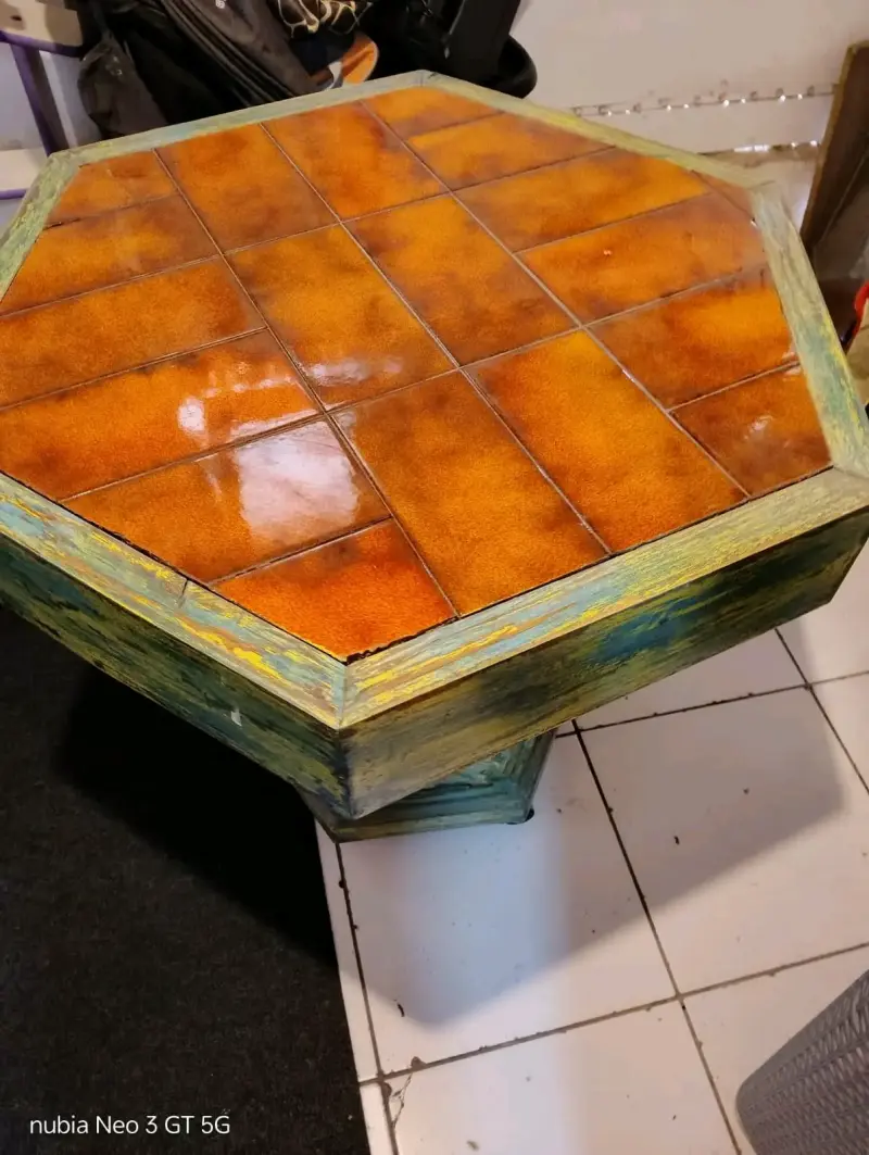 Mesa de madera octagonal - 4