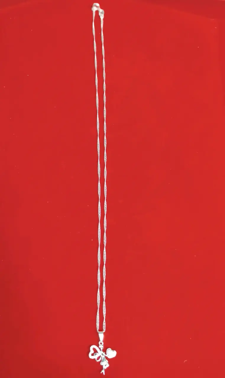 Collar con colgante de ángel, plata 925 nacional - 2