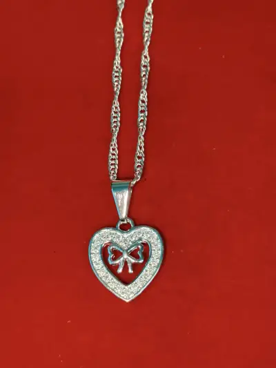 Collar con colgante corazón, plata 925, nacional - miniatura 1