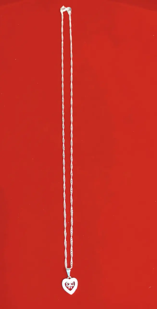 Collar con colgante corazón, plata 925, nacional - 2