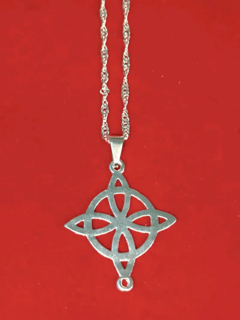 Collar con colgante plateado, plata 925, nacional - 1