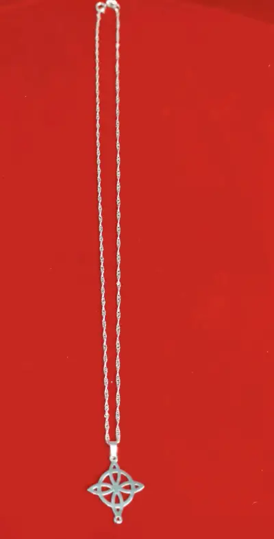 Collar con colgante plateado, plata 925, nacional - miniatura 2