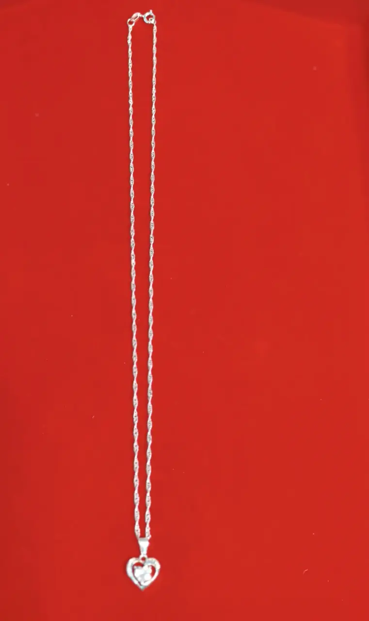 Collar corazón de plata 925, nacional - 2