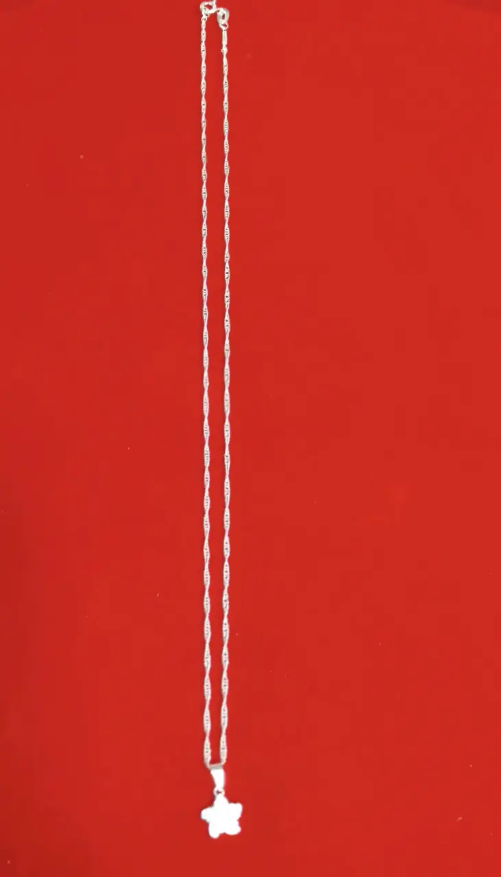 Collar con dije estrella brillante, plata 925, nav - 2