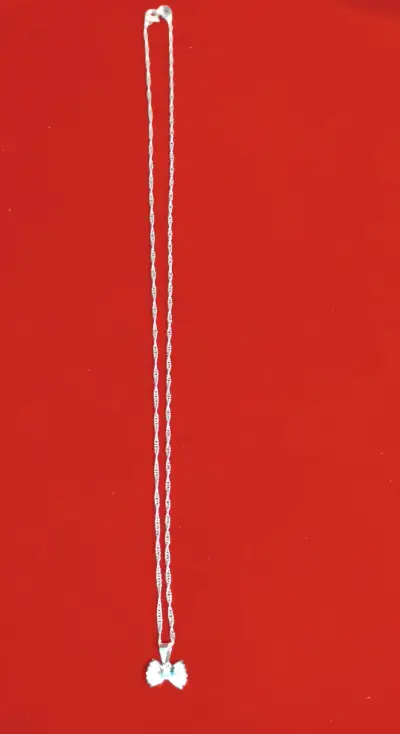 Collar con dije de moño plateado, plata 925, nacio - miniatura 2
