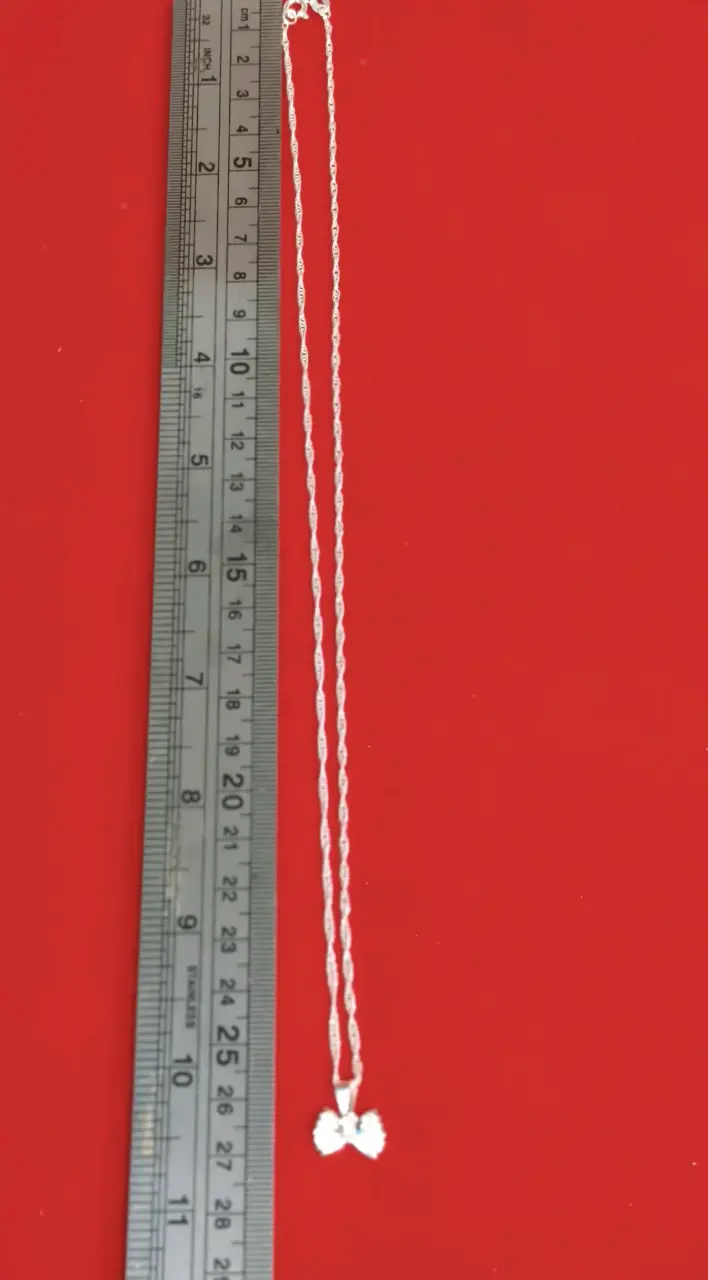 Collar con dije de moño plateado, plata 925, nacio - 3