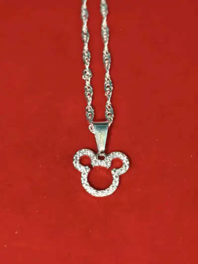 Collar de plata 925, nacional ,con dije - miniatura 1