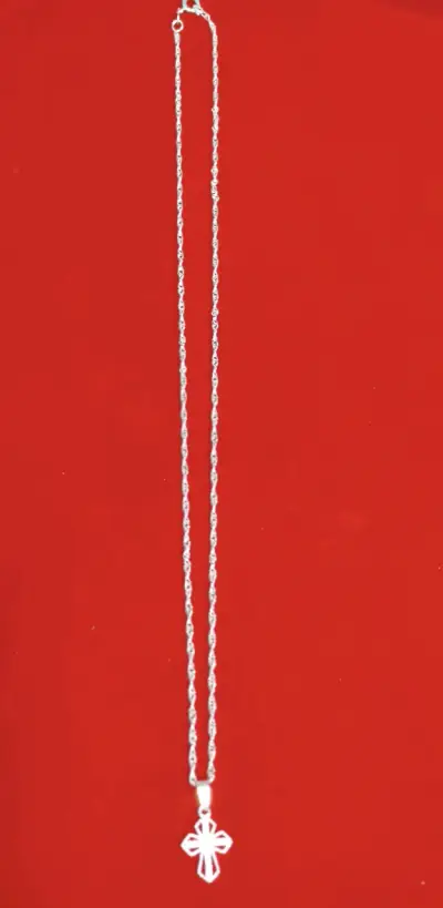 Collar de cruz plateada, plata 925, nacional - miniatura 2