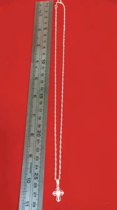 Collar de cruz plateada, plata 925, nacional - miniatura 3