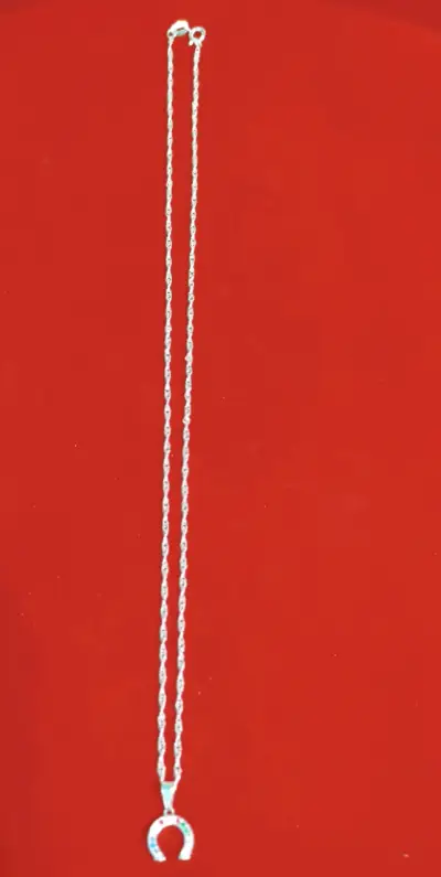 Collar de herradura con brillantes, plata 925, nac - miniatura 2