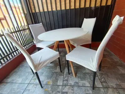 Juego de comedor redondo 4 sillas - miniatura 2
