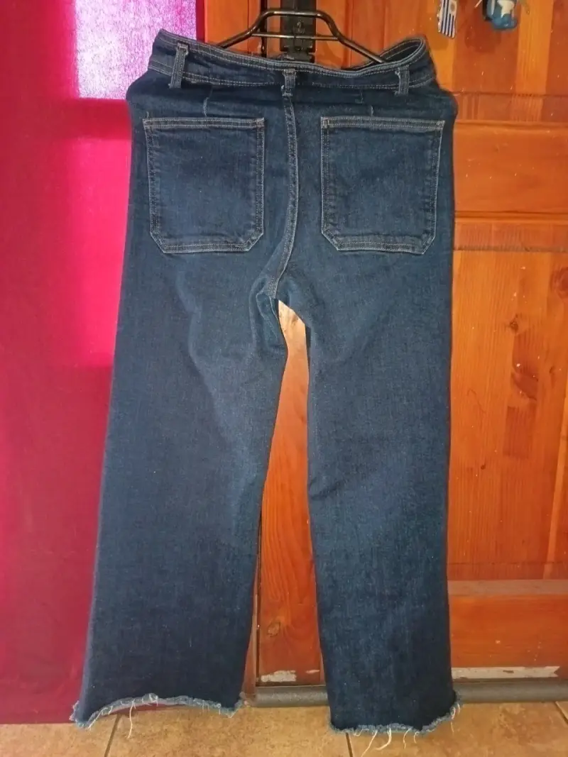 Jeans azul oscuro acampanados - 2