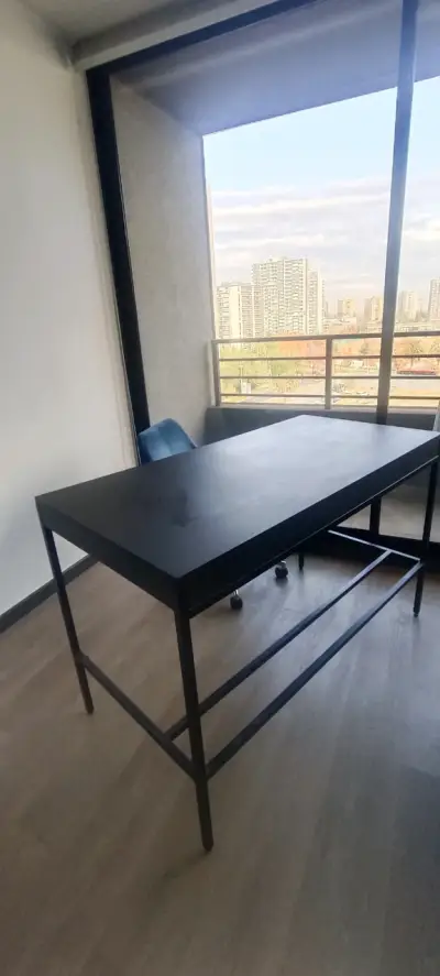 Silla de oficina azul con ruedas - miniatura 6