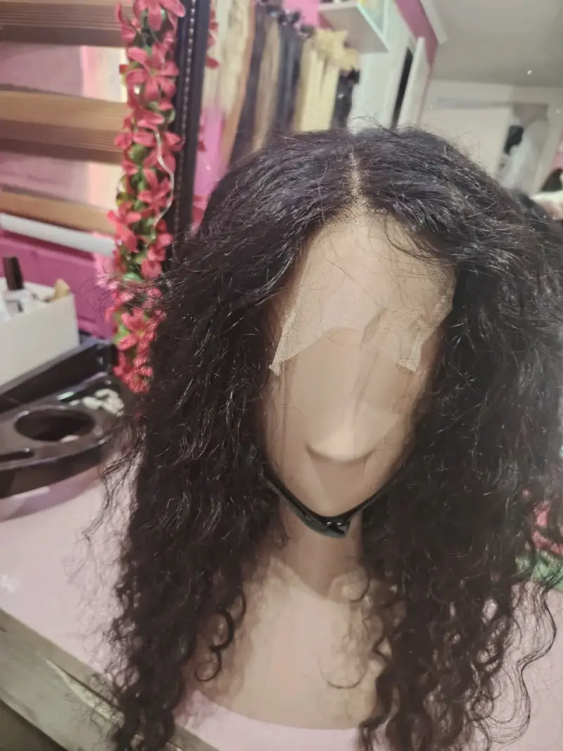 Peluca de cabello rizado negro - 2