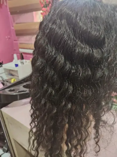 Peluca de cabello rizado negro - miniatura 4