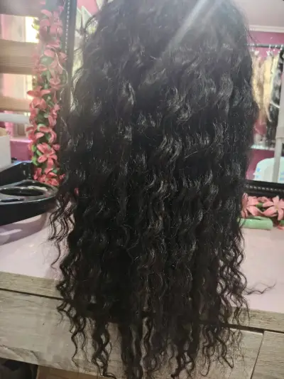 Peluca de cabello rizado negro - miniatura 5