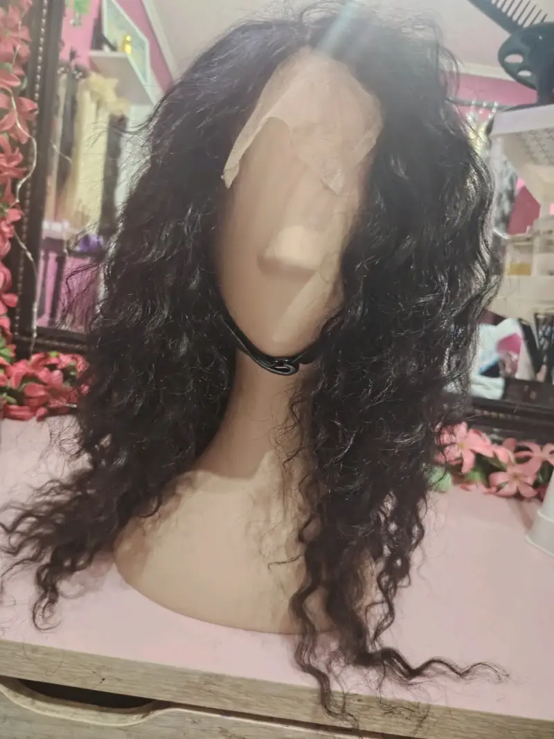 Peluca de cabello rizado negro - 6