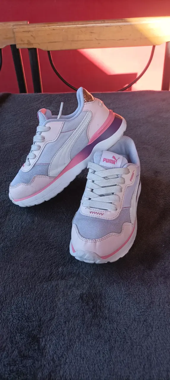 Zapatillas puma niña blancas y rosas - 5