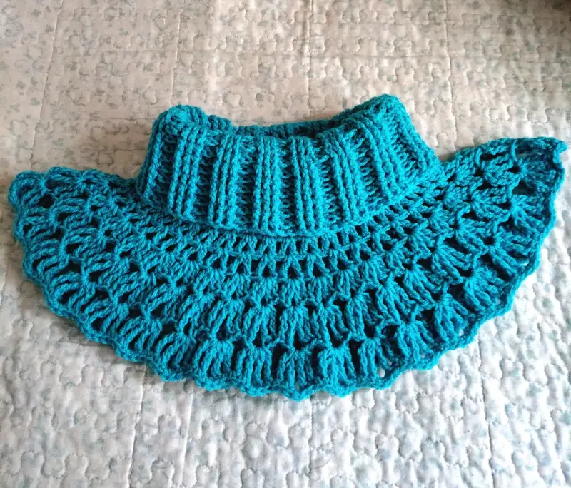 Cuello y chal tejido a crochet. - 1