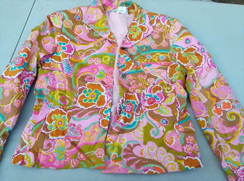 Blazer floral vintage colorido