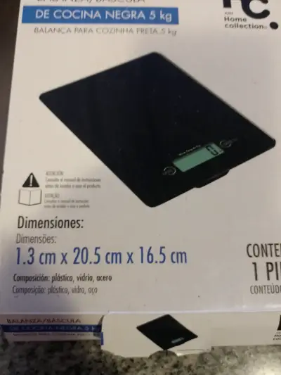 Balanza de cocina negra 5 kg - miniatura 3