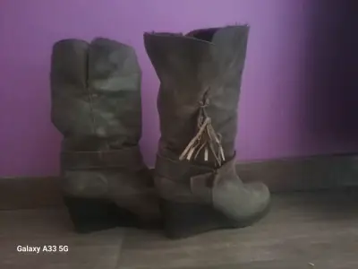 Botines de cuero marrón - miniatura 3
