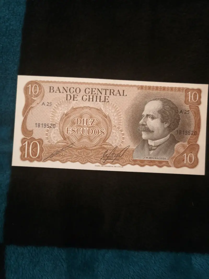 Billete chileno 10 escudos antiguo - 1