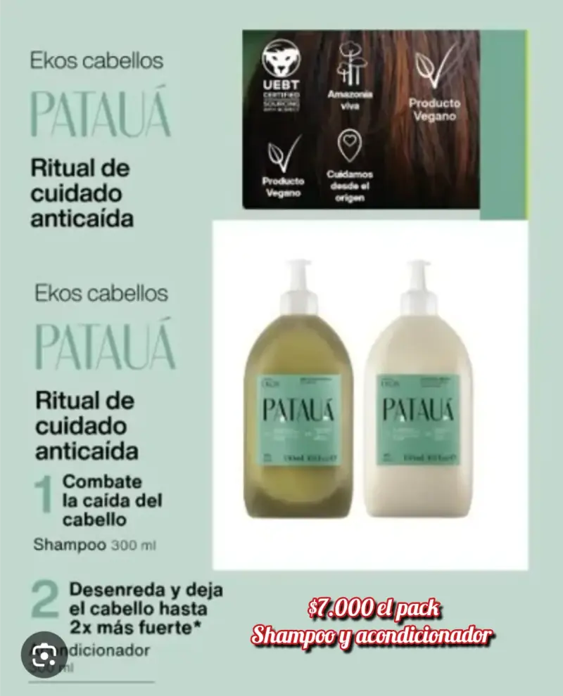 Pack shampoo y acondicionador Patauá