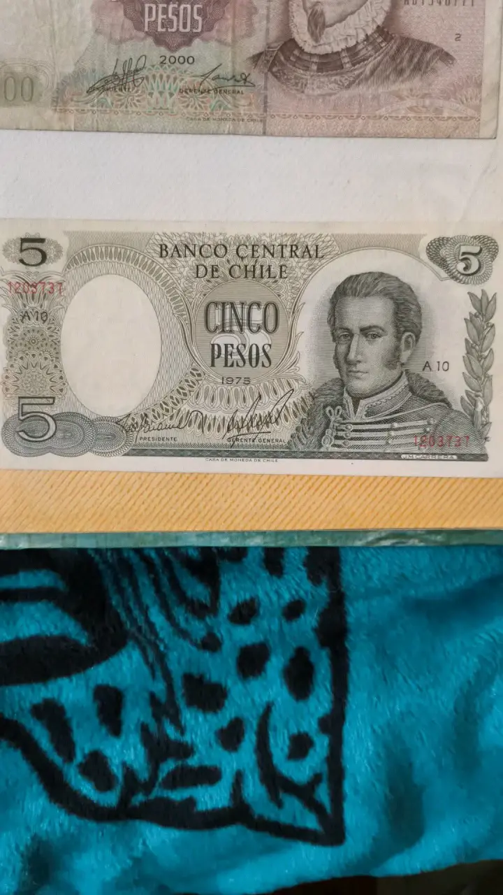 Billete antiguo de 5 pesos