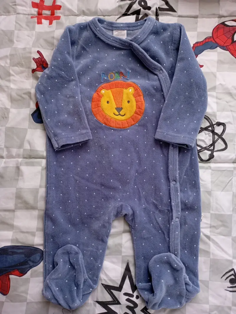 Pijama azul de león para bebé - 1
