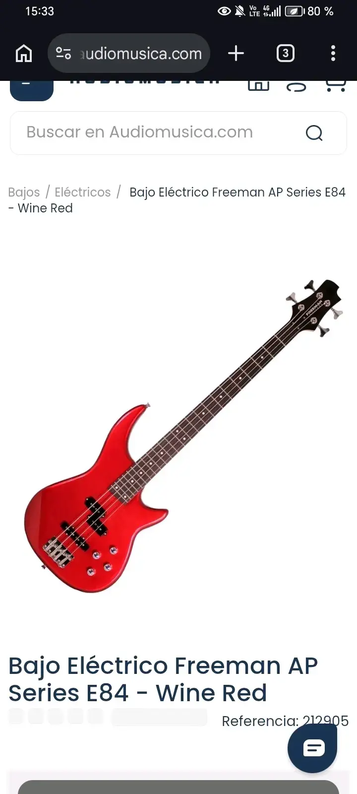 Bajo Eléctrico Freeman E84 Rojo - 1
