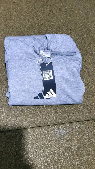 Pantalón de jogging gris con franjas Adidas - miniatura 2