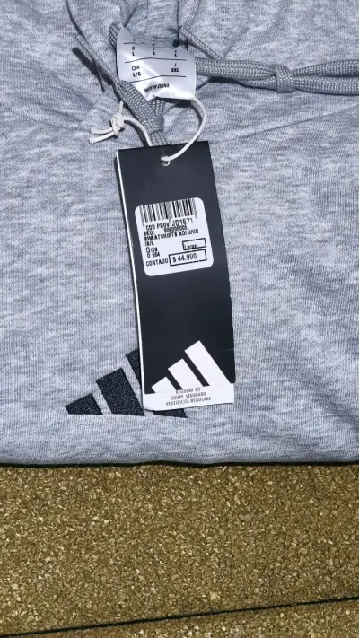 Pantalón de jogging gris con franjas Adidas - miniatura 3