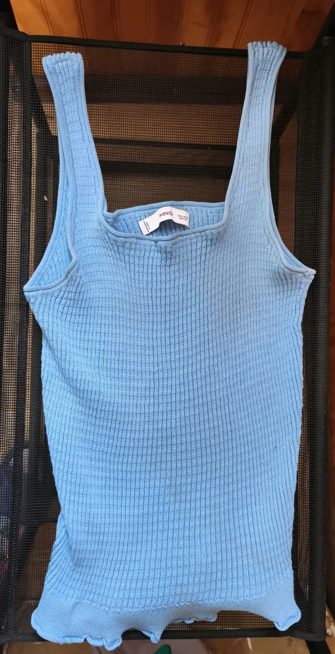 Polera azul sin mangas mango xl - 2