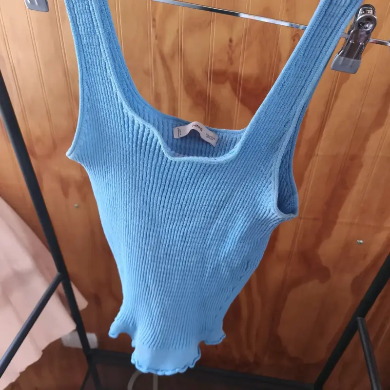 Polera azul sin mangas mango xl - 3