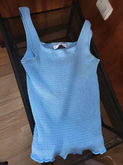 Polera azul sin mangas mango xl - miniatura 4