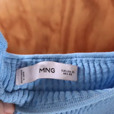 Polera azul sin mangas mango xl - miniatura 6