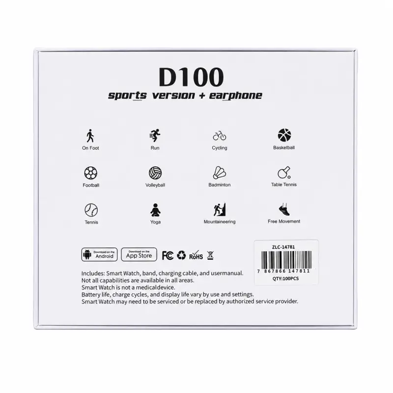 Reloj inteligente y audífono D100 - 2