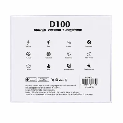 Reloj inteligente y audífono D100 - miniatura 2