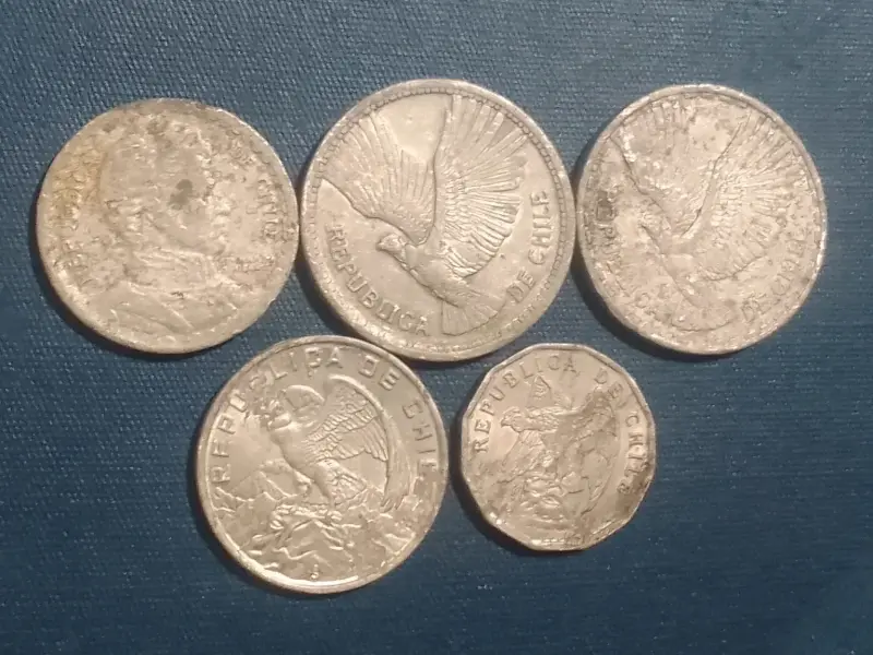 Lote de monedas antiguas Chile aluminio - 2