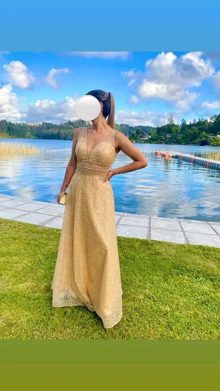 Vestido de fiesta dorado - 3