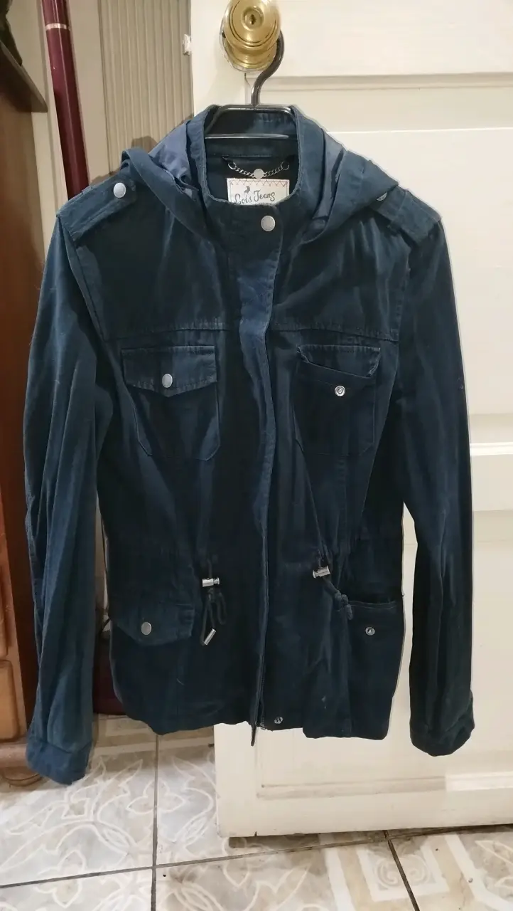 Parka azul con capucha - 1