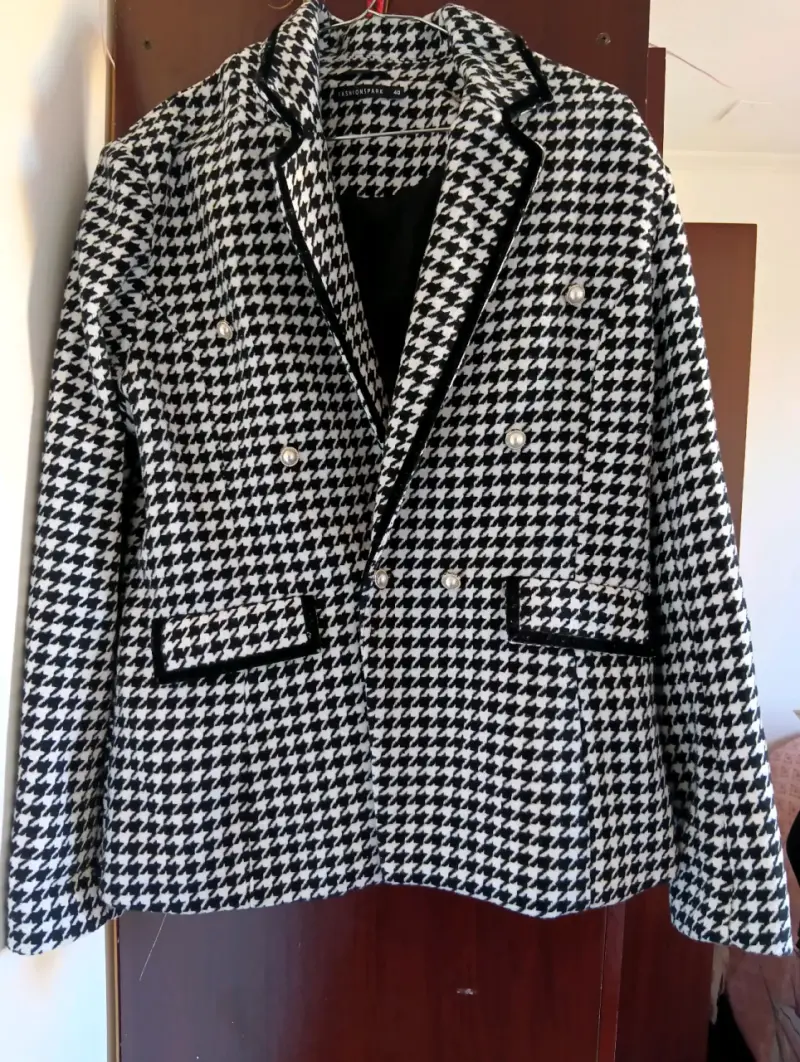 Blazer pata de gallo blanco y negro - 1