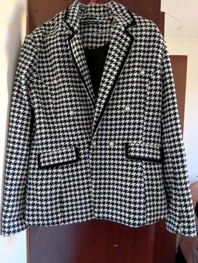 Blazer pata de gallo blanco y negro - miniatura 1